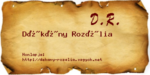 Dékány Rozália névjegykártya